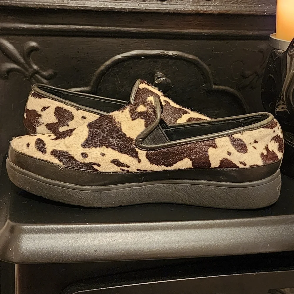 Donald J Pliner Mickey Calf Hair Animal Print Loafers Size 6